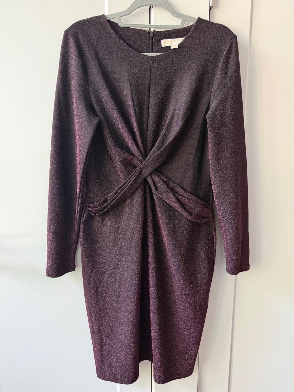 MICHAEL Michael Kors Long-Sleeve Twist Front Dress in Plum